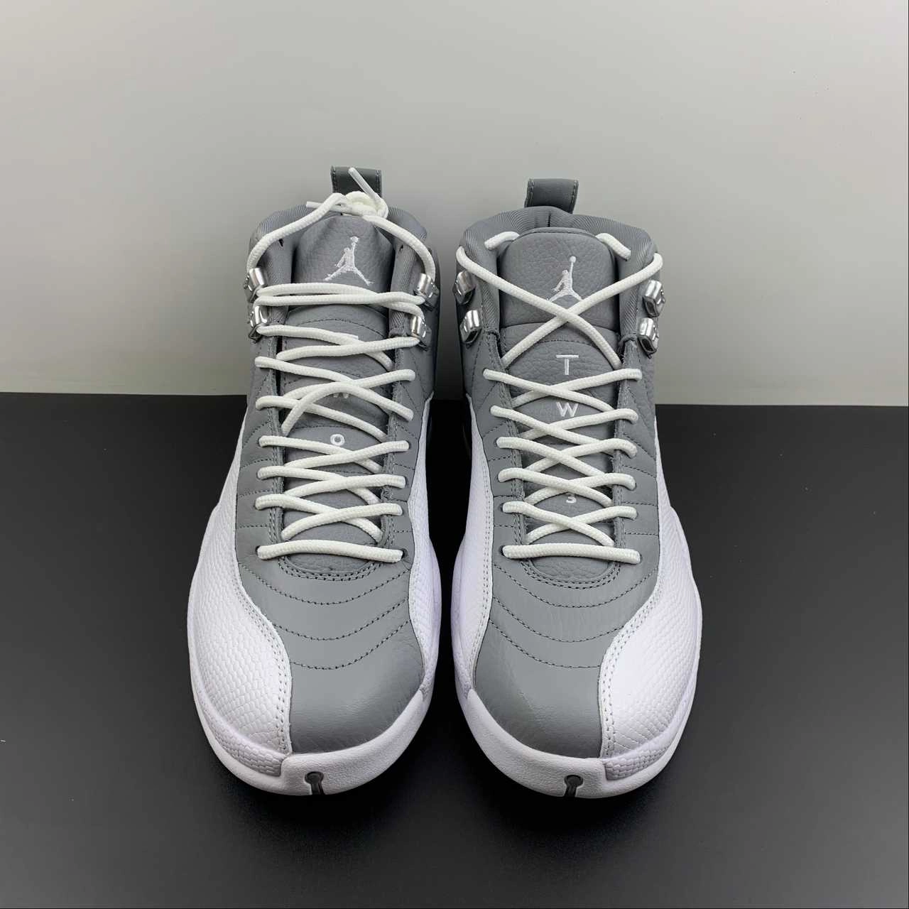 Contoured Footbed Support Air Jordan 12 Stealth White Cool Grey CT8013-015