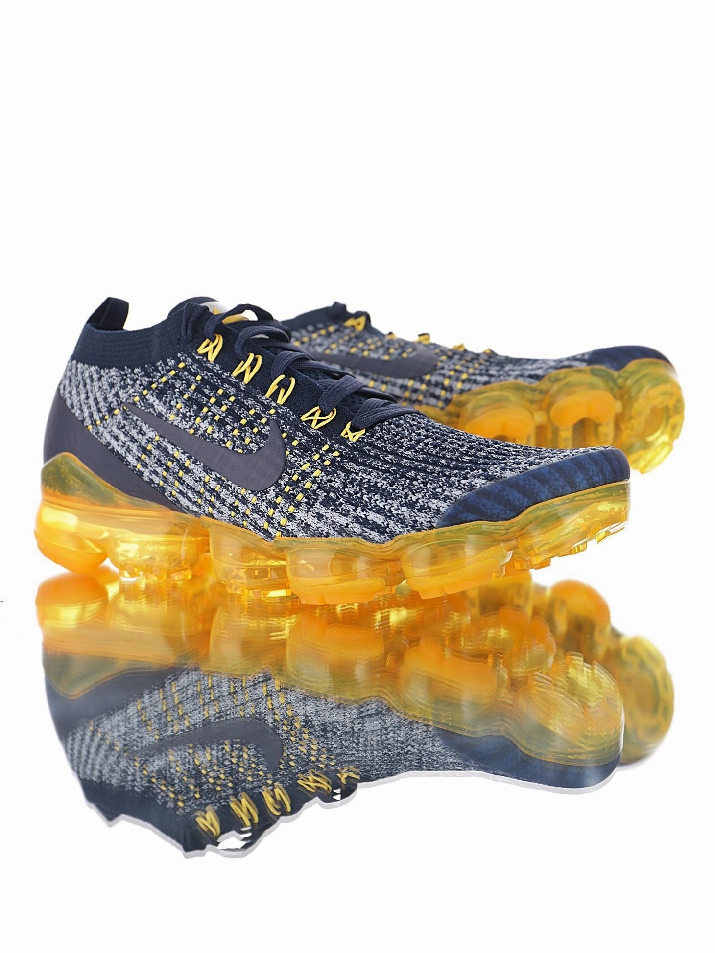 City Shift Air VaporMax Flyknit 3.0  Noche Azul Gris Blanco Brillante Naranja