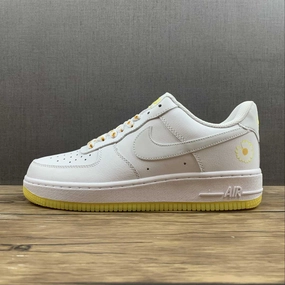 Air Force 1 07 Low White Yellow Metallic Gold CR6566-098 EcoFriendly