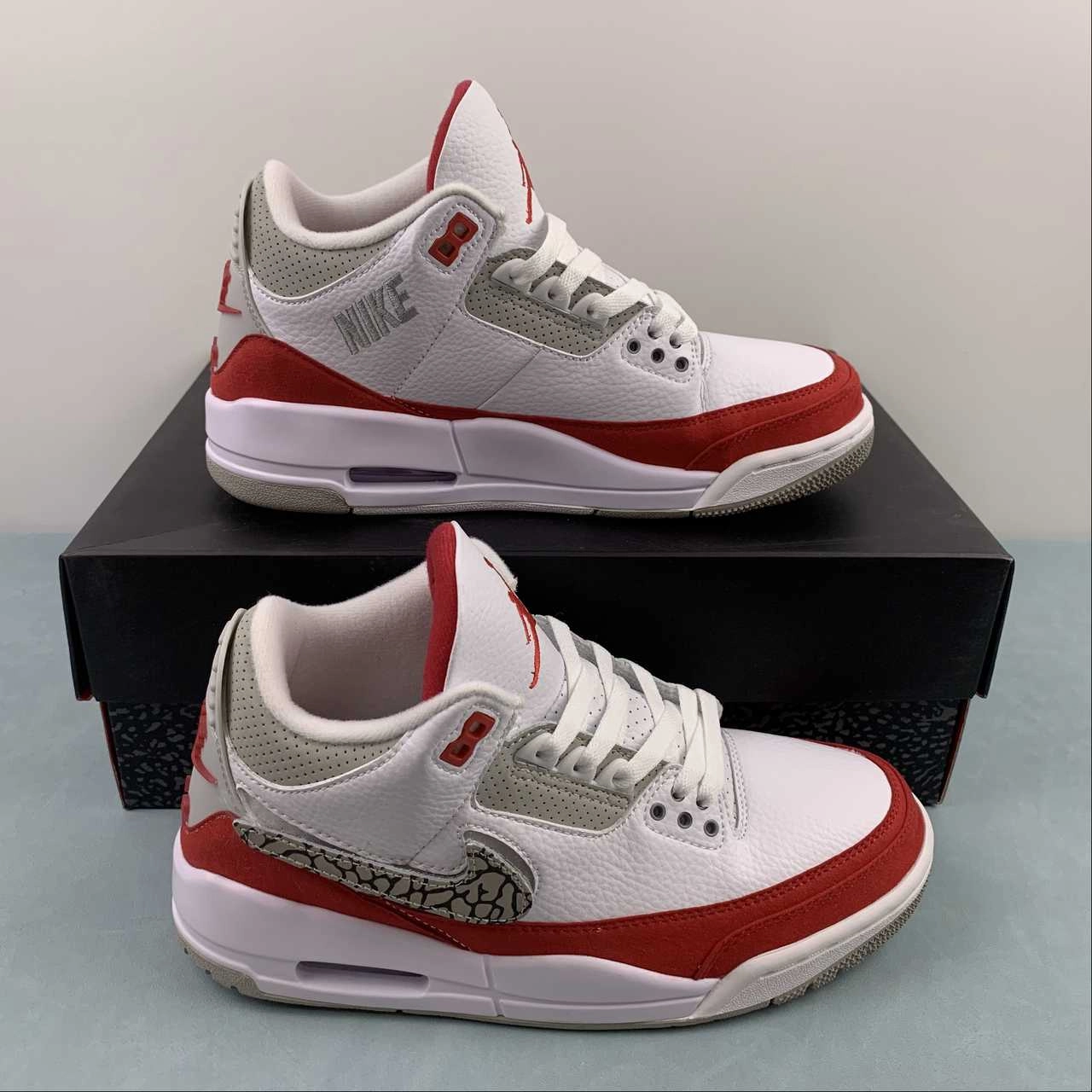 Air Jordan 3 Retro TH SP White Grey University Red CJ0939-100 Modern Design Dribble Hike