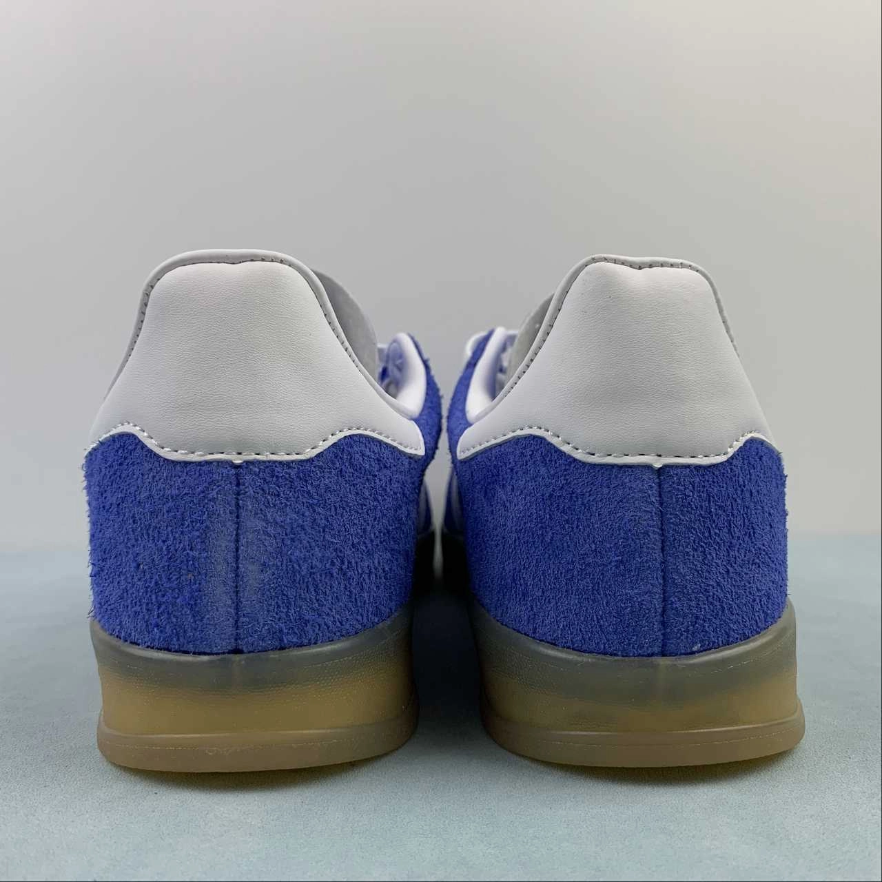 synthetic material Stay Light Adidas Gazelle Indoor Scarlet Blue Fusion Cloud White Gold Metallic HQ8717