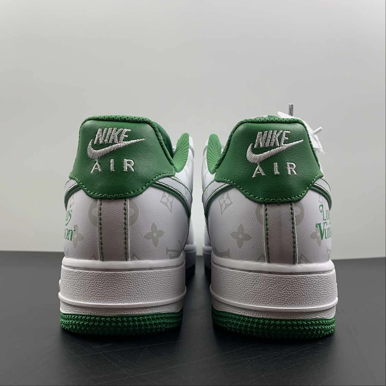 LV x Air Force 1 07 Low Green White Gray BS8805-603 Elastic laces Breath Zones