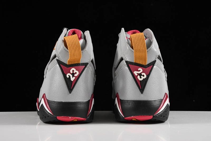 ClosedToe Lightweight foam midsole Air Jordan 7 Retro Reflections of a Champion Silver Cardinal Red-Black