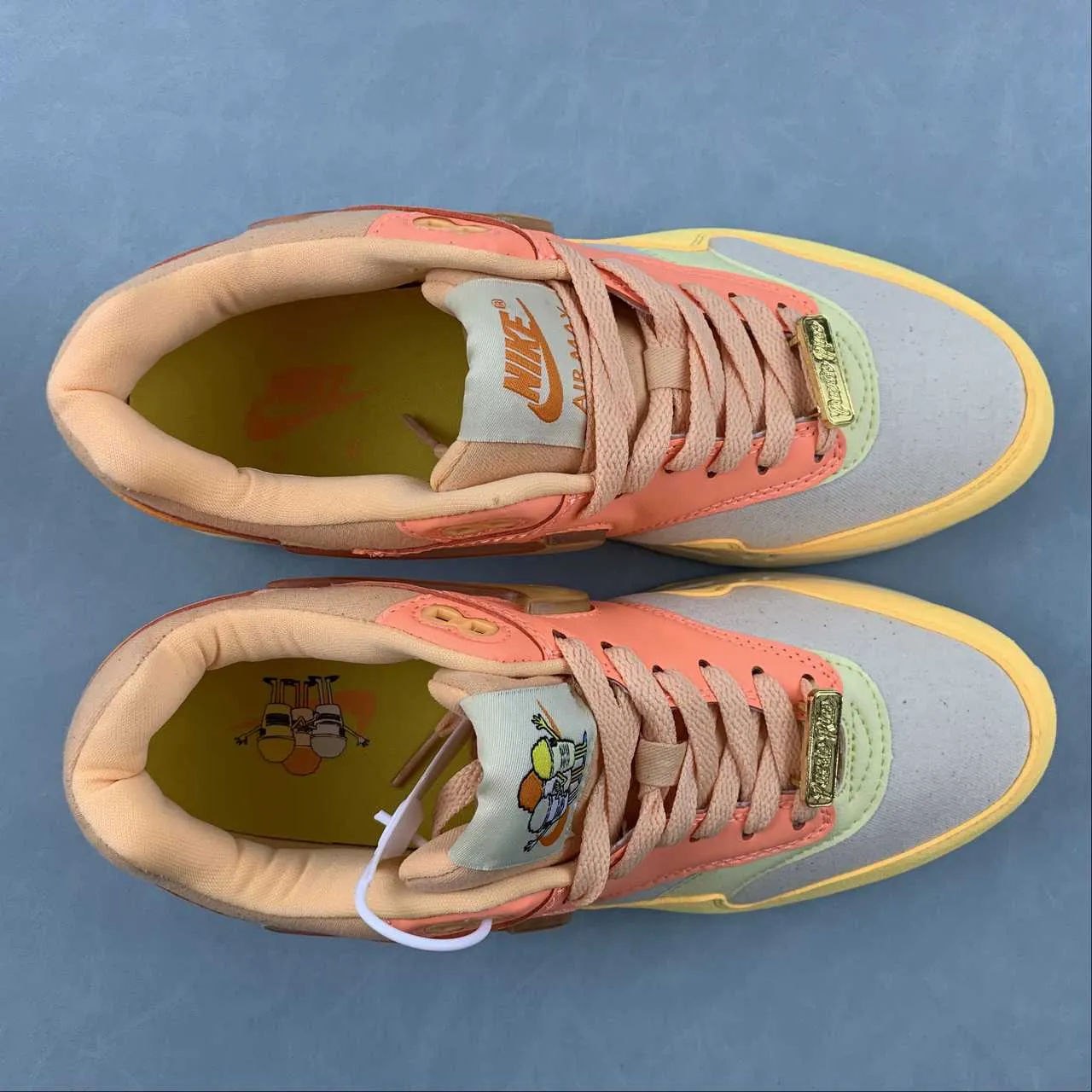 Safety - enhancing running in local races shoes Air Max 1 Puerto Rico Orange Frost Citron Pulse Coconut Milk FD6955-800