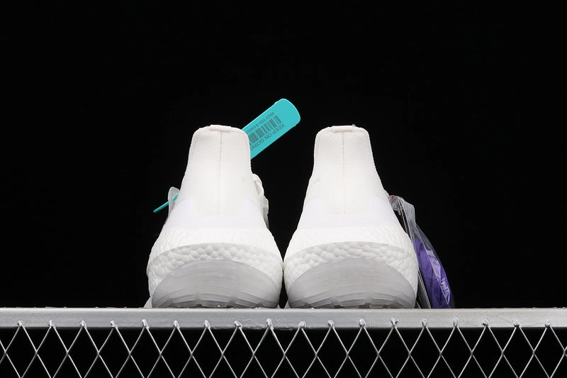 Bold Finish Dynamic Flex Grooves Adidas UltraBoost 21 White Black Purple
