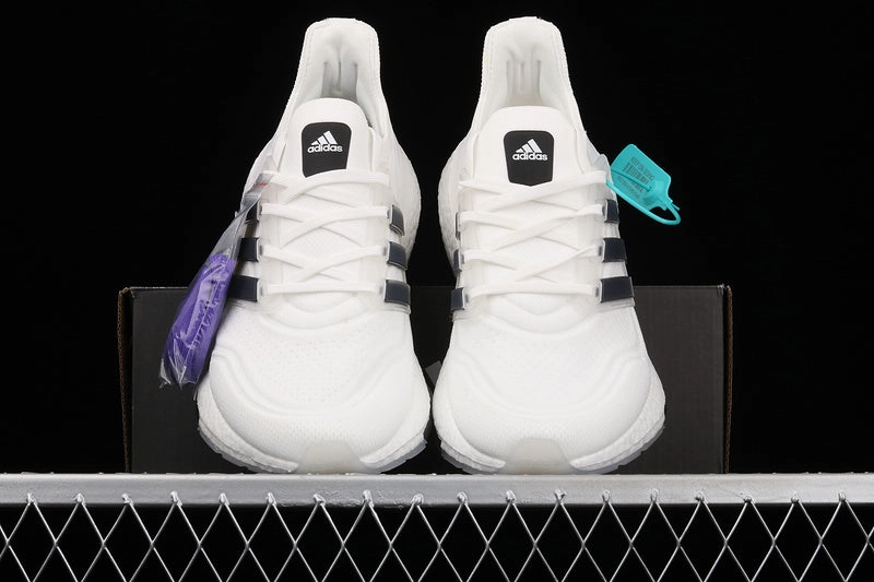 Adidas UltraBoost 21 White Black Purple Comfort Walk Casual Design