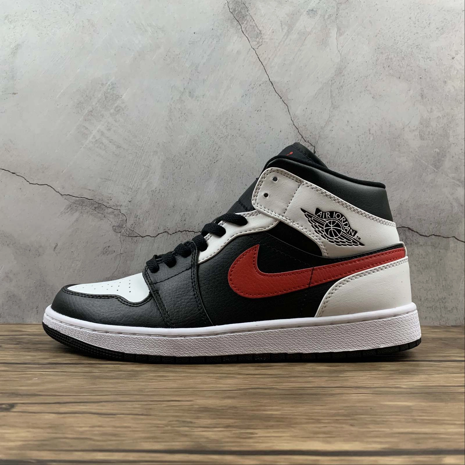 Air Jordan 1 Mid Black White Red (2021) Sleek Comfort
