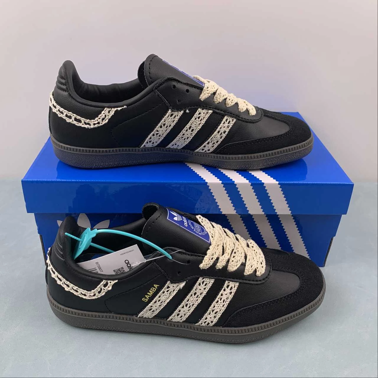 Adidas SAMBA OG Core Black Cloud White Gum5 B75807 MeshMaterial Flexible Support