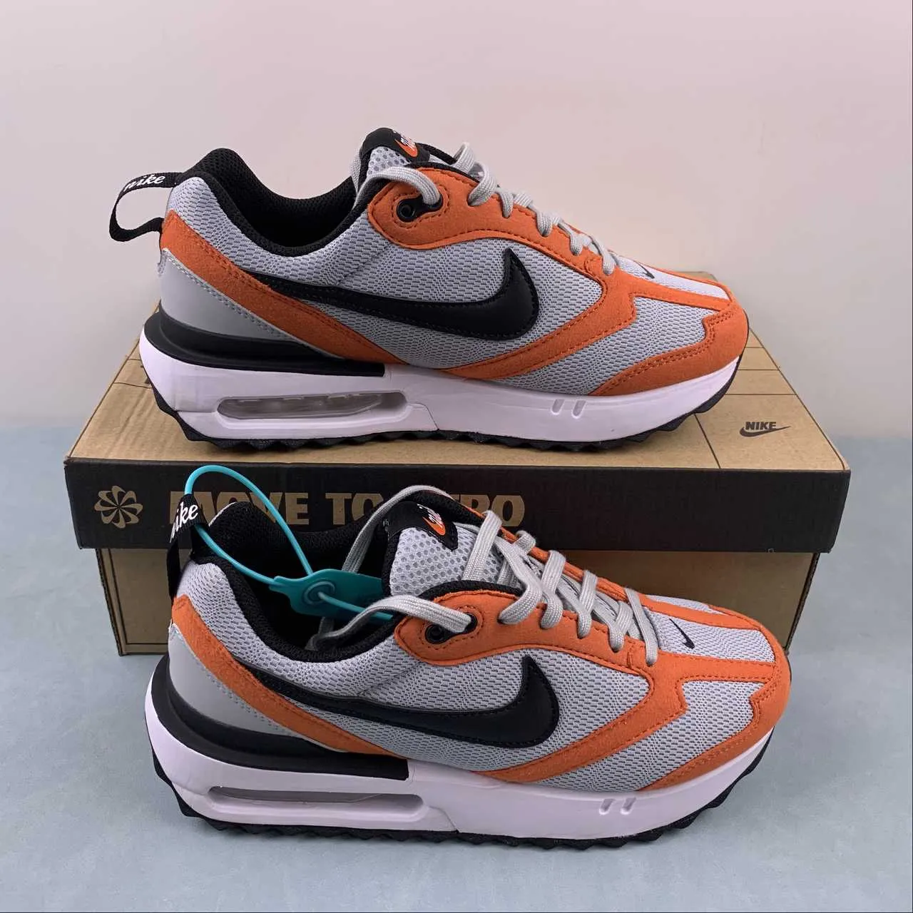 Air Max Dawn Wolf Grey Black Orange DQ3991-002 night running shoes