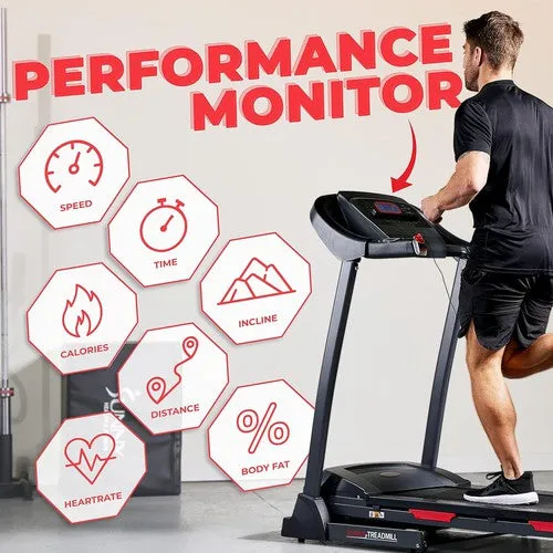 Sunny Health & Fitness Foldable Incline Treadmill w/ Pulse Sensors