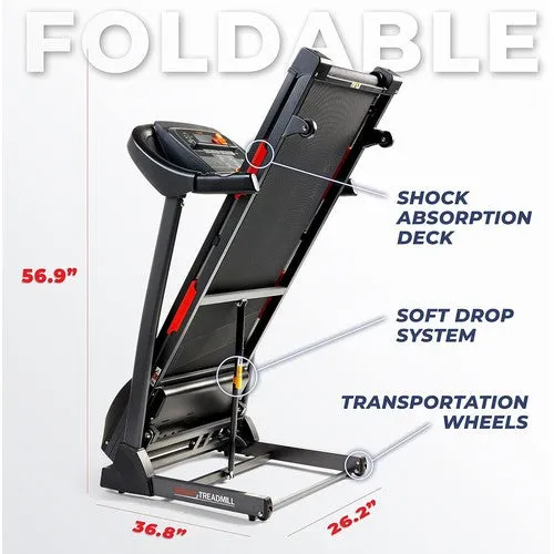 Sunny Health & Fitness Foldable Incline Treadmill w/ Pulse Sensors