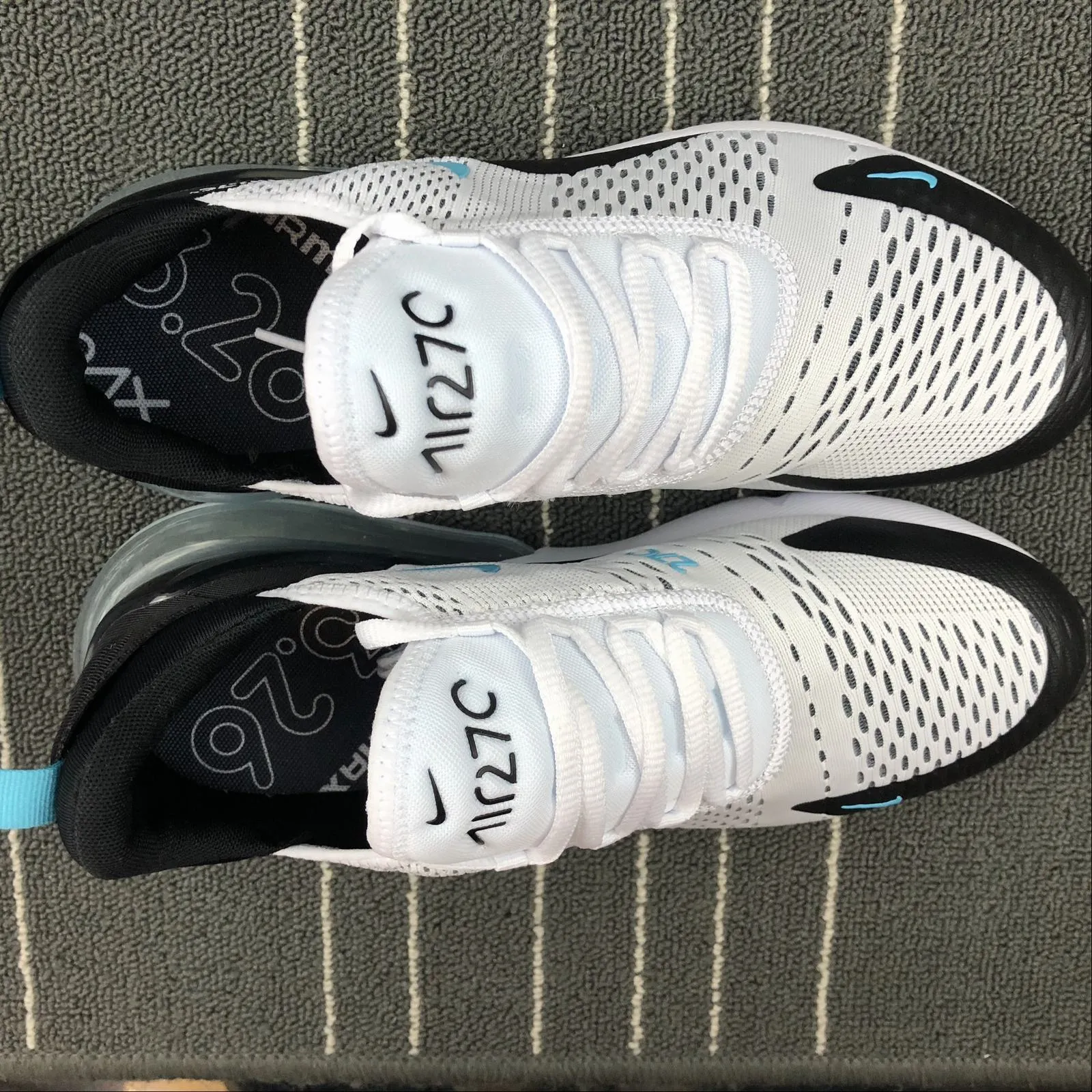 Air Max 270 White Black Blue Month AH8050-001 Shock Zone
