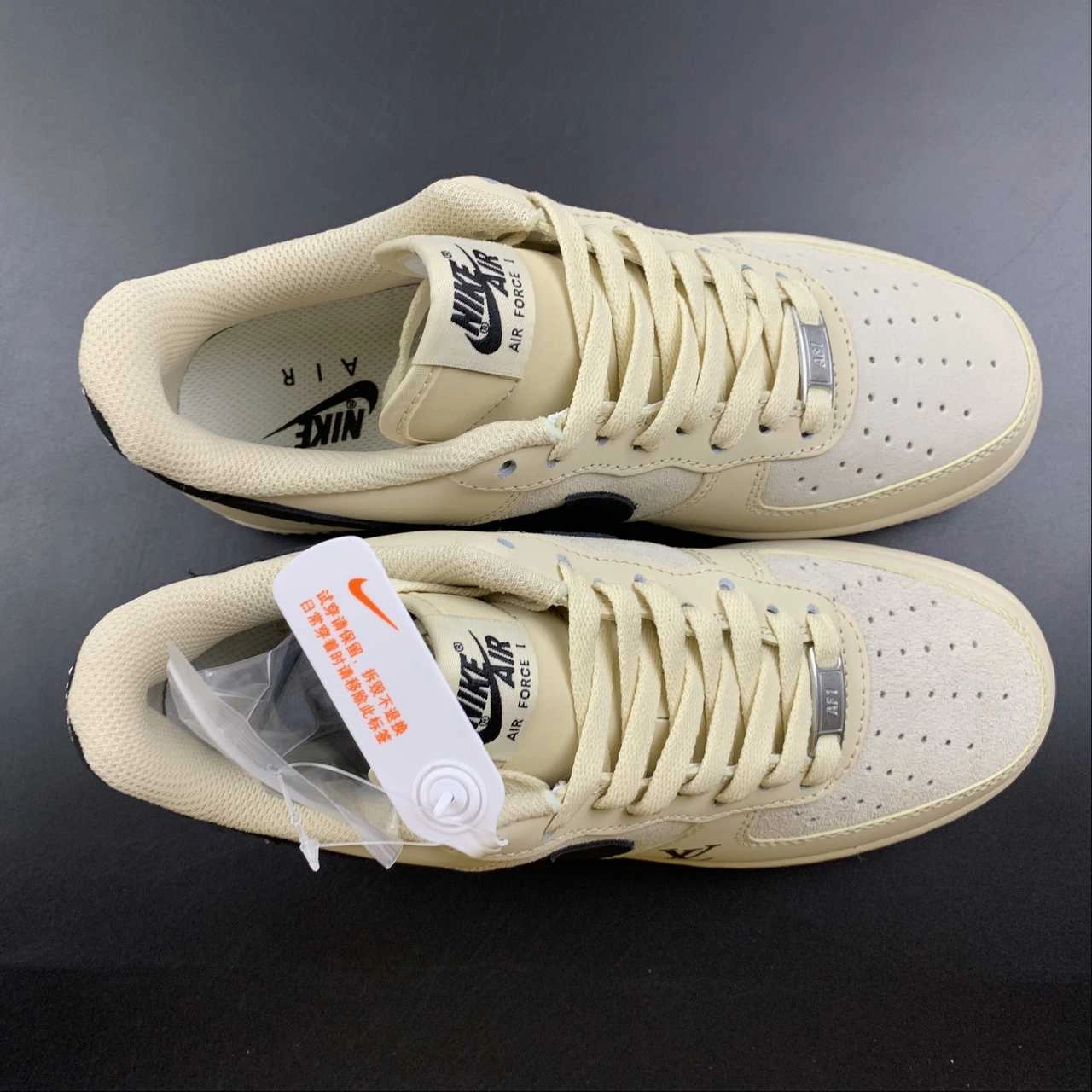 LV x Air Force 1 07 Low Black White Gray BS6055-202 PU material