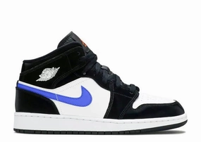 Air Jordan 1 Mid Black Racer (GS) Impact Resistant Heel Daily Runs