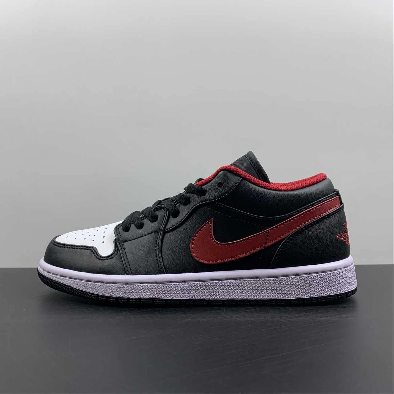 Auxetic Material Construction Impact Diffusion Plate Air Jordan 1 Low Little Black and Red Toes 553558-063