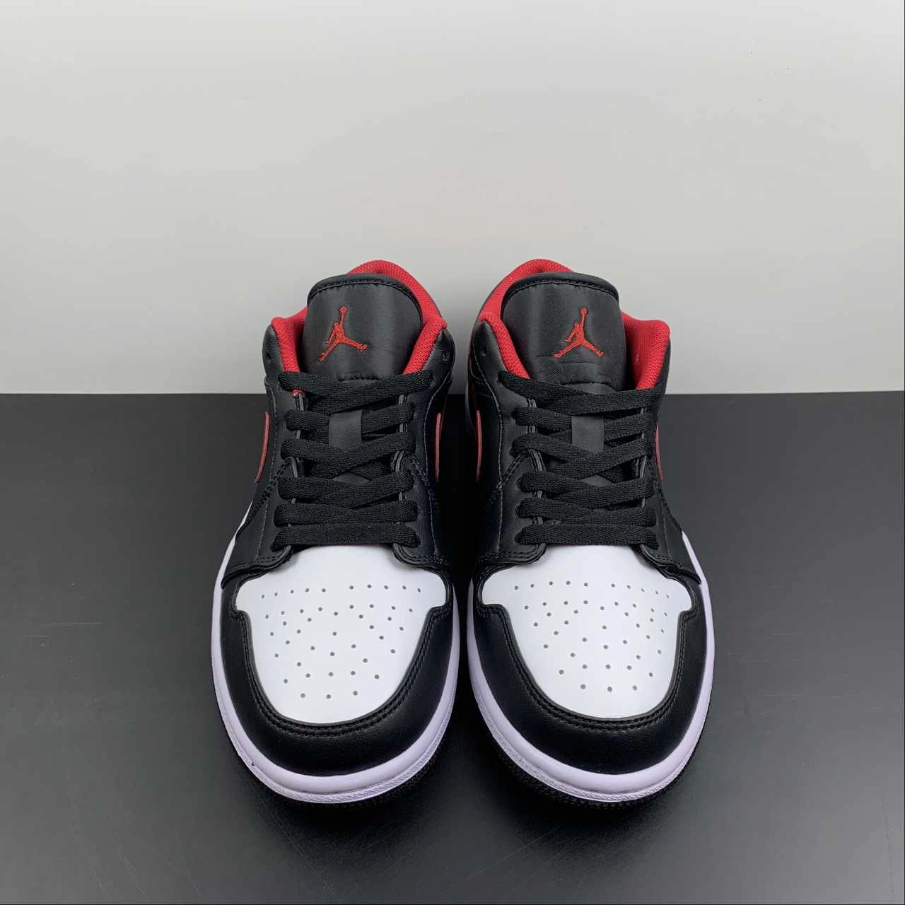 Air Jordan 1 Low Little Black and Red Toes 553558-063 Abrasion Resistant Panels Hyper Durable Rubber Compound