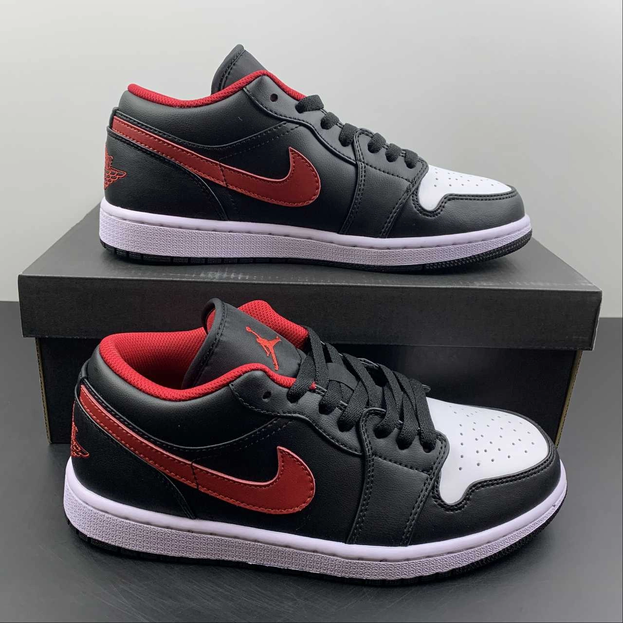 Air Jordan 1 Low Little Black and Red Toes 553558-063 Neutral Cushioning Profile