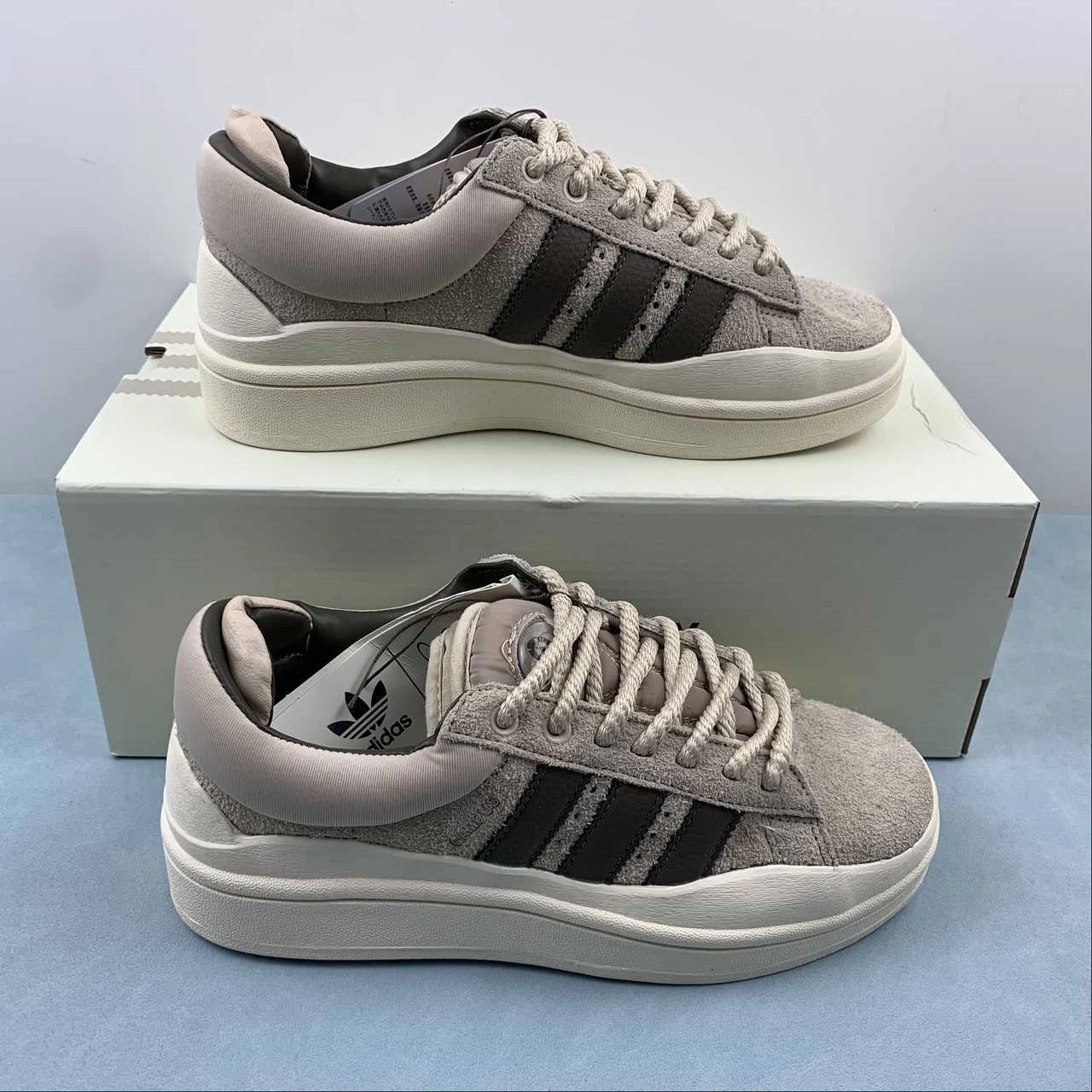 Bad Bunny x Adidas Campus Brown Off White FZ5824 Street Move Snow Path