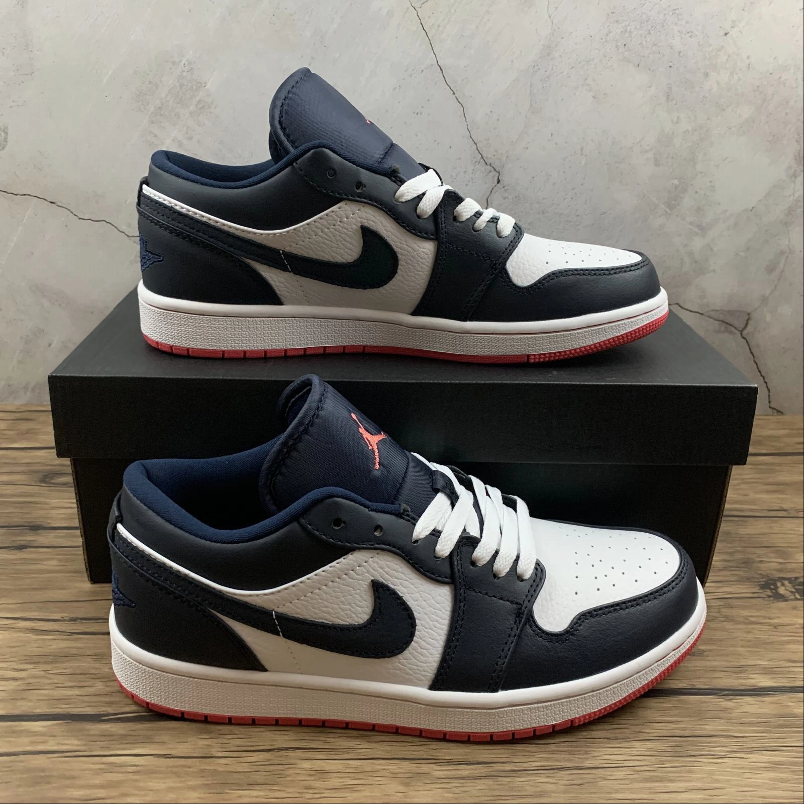 MemoryFoamInsole Gym ready Air Jordan 1 Low Obsidean Ember Glow-White 553558-481
