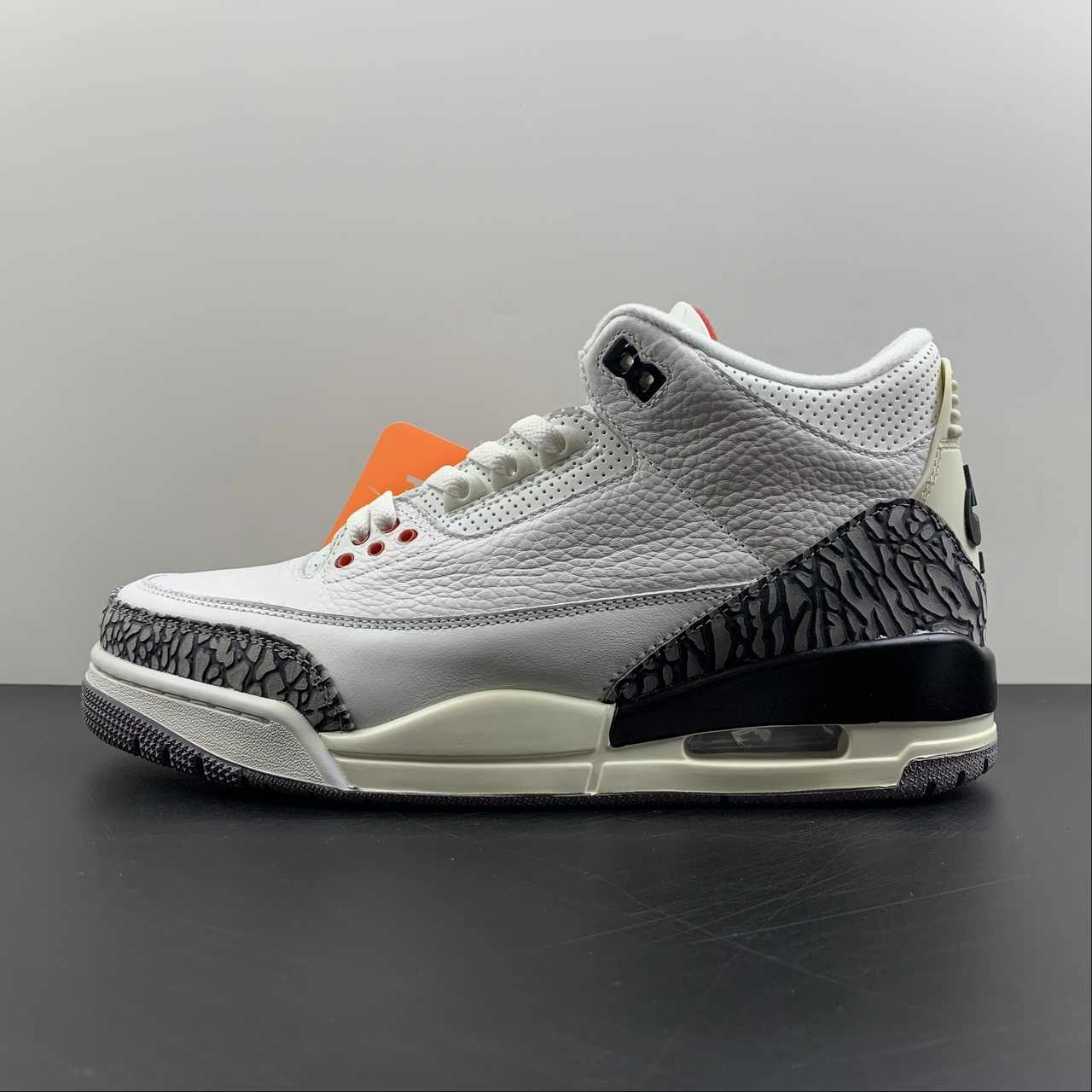 Air Jordan 3 Retro Summit White Cement Reimagined Fire Red Black DN3707-100 Smooth   finish Summer Vibe