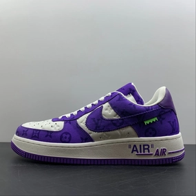 Fall Outfit Louis Vuitton Trainer Snaker x Air Force 1 White Purple LK0231