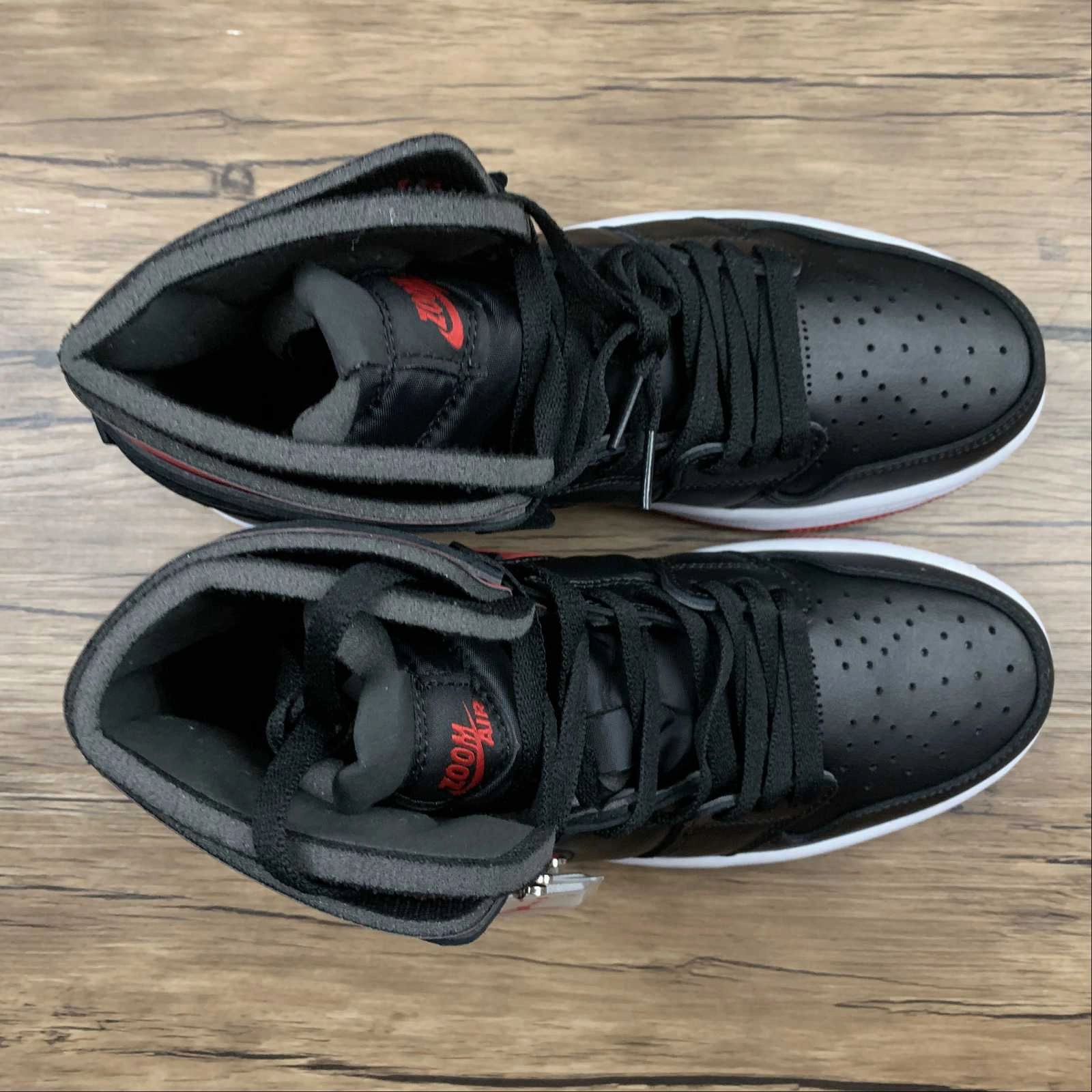 Air Jordan 1 High Zoom Comfort Bred University Red Black White CT0979-006 Motion control SyntheticUpper
