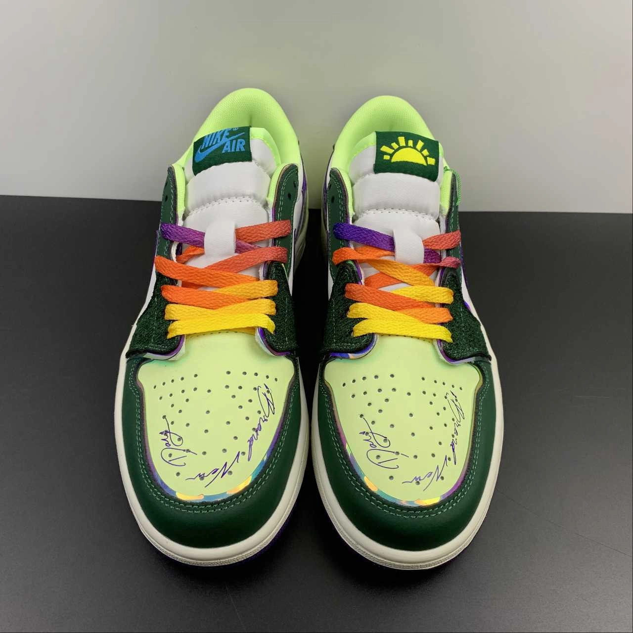 Thermoplastic Bonding Supportive sole Air Jordan 1 Low OG Doernbecher Gorge Green Court Purple Bar. Volt Sail FD9665-351