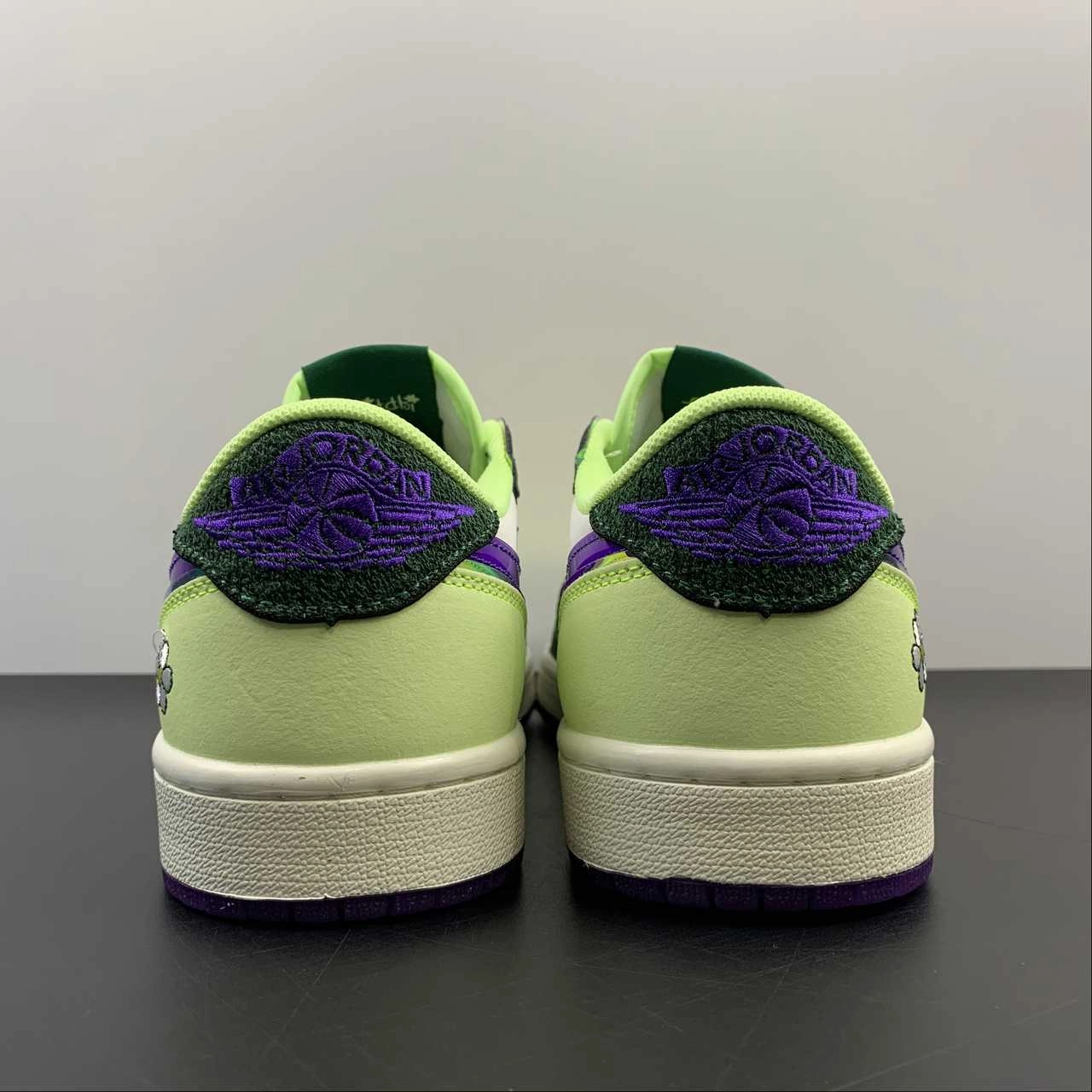 Anti Friction Collar Air Jordan 1 Low OG Doernbecher Gorge Green Court Purple Bar. Volt Sail FD9665-351