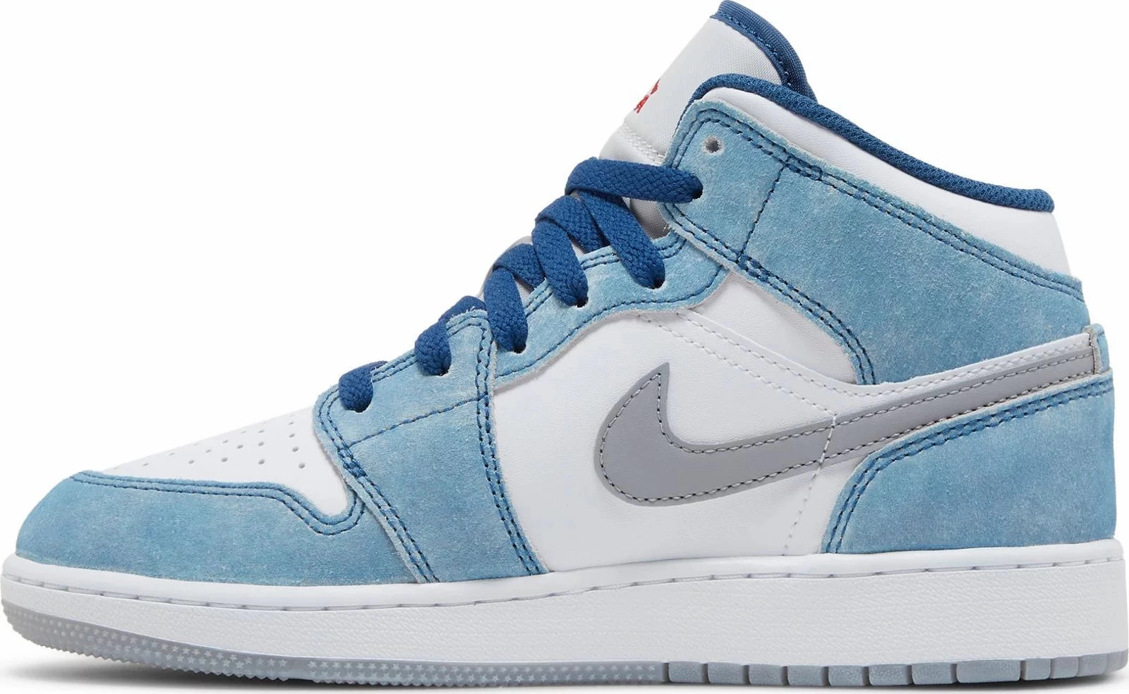 Comfortable Lace clean design Nike Jordan 1 Mid French Blue GS
