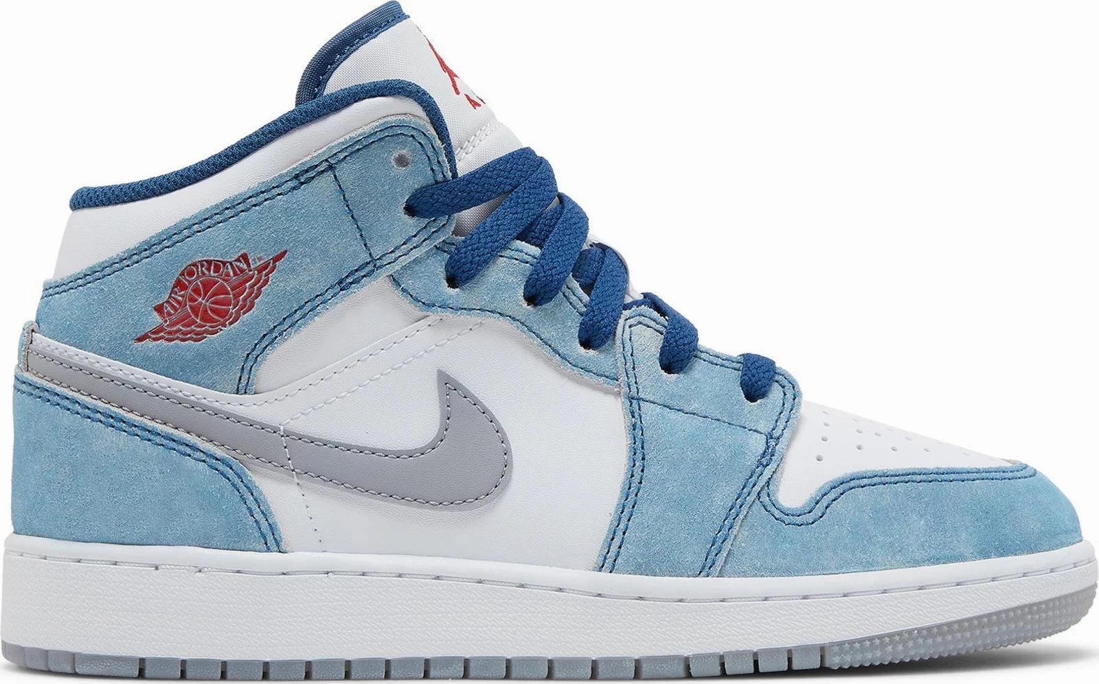 Nike Jordan 1 Mid French Blue GS Retro Rubber Sole