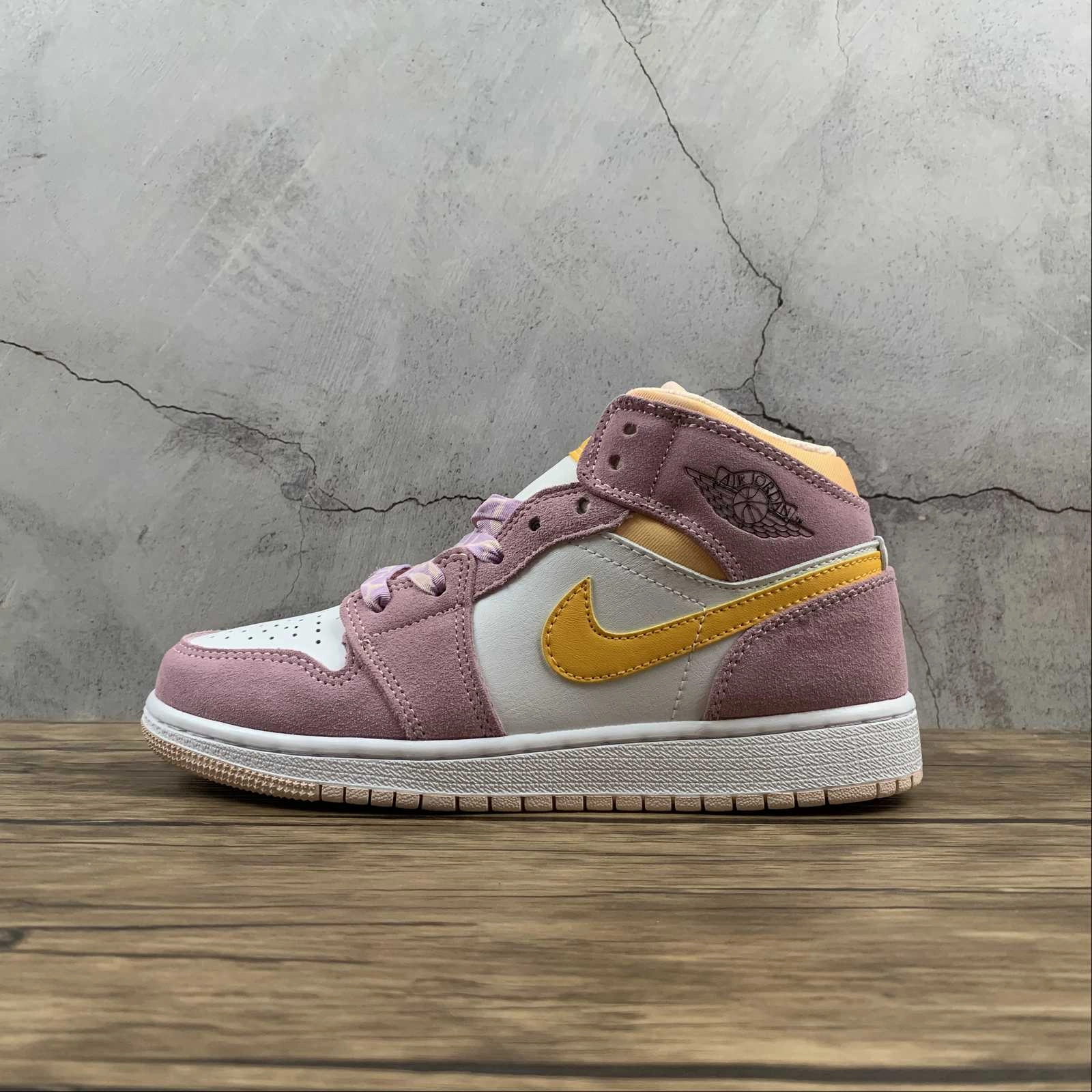 Air Jordan 1 Mid SE (GS) Lt Arctic Pink University Gold (2021) DC9517-600 Multi-Functional