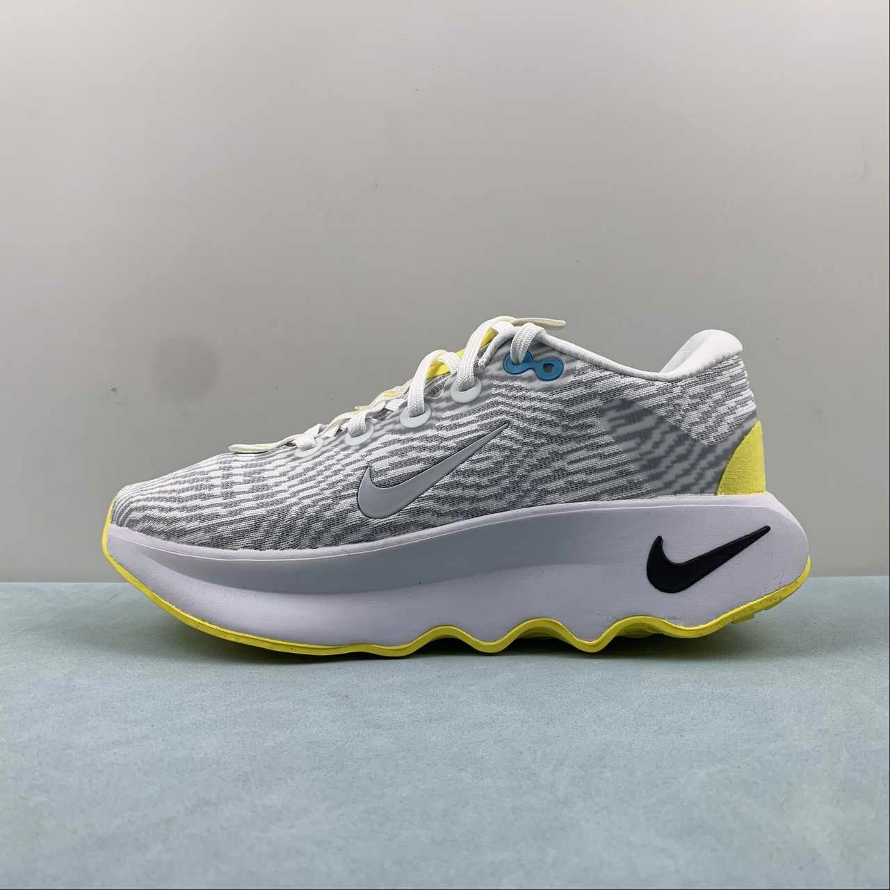 Nike Motiva White Optical Pure Yellow Platinum DV1238-100 MeshUpper daily wear sports shoes