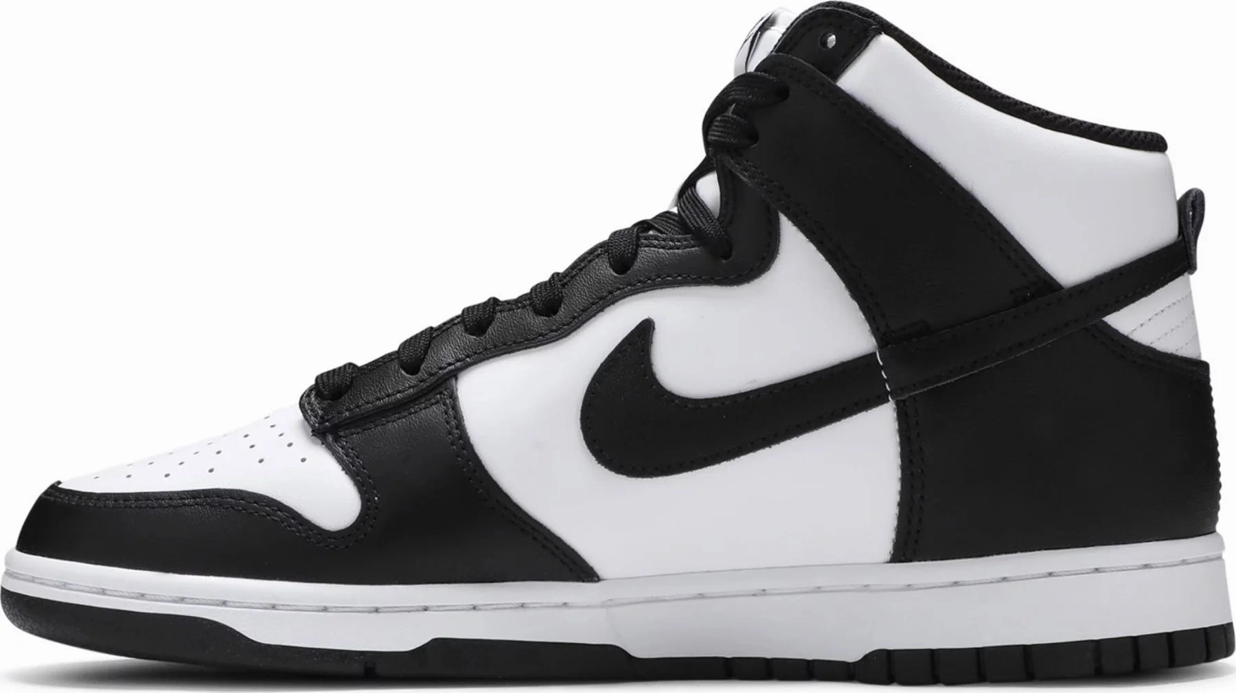 Reinforced Lace Holes Nike Dunk High Black White/Panda