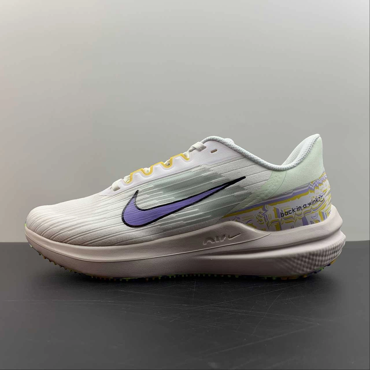 Air Winflo 9 White Light Thistle DR8802-100 Anytime Wear Stable Support