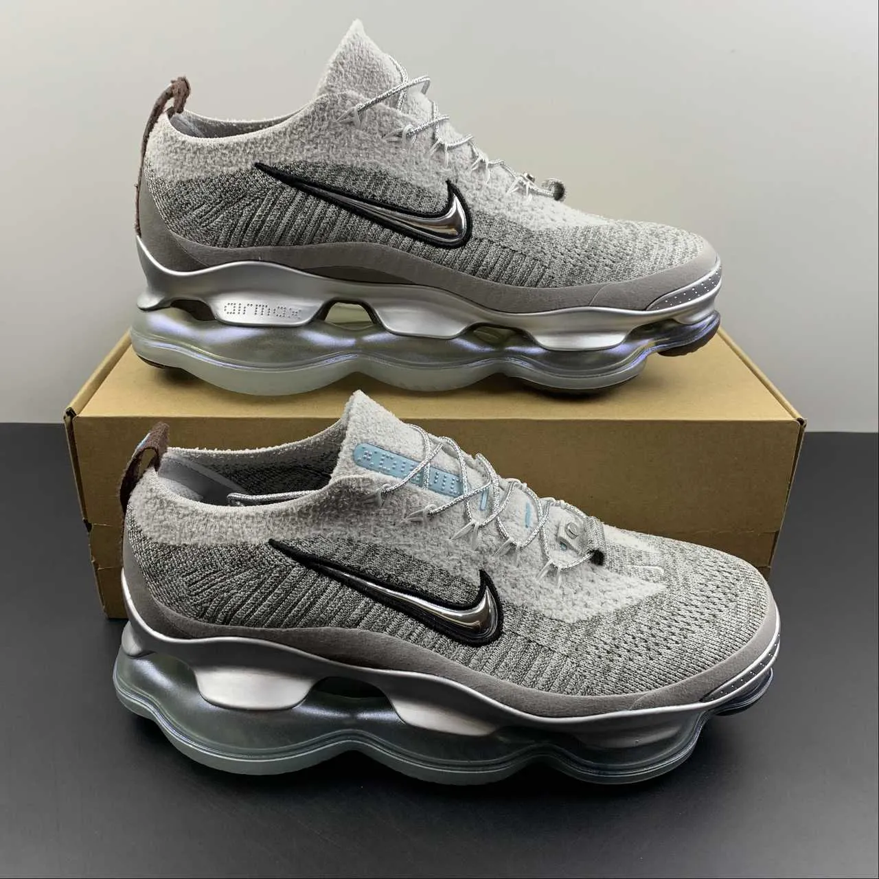 space - themed running shoes video - game - themed running option Air Max Scorpion Fk Grey Silver FD4612-001