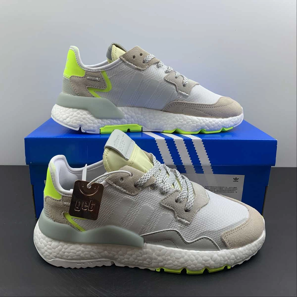 Adidas Nite Jogger 3M Grey White-Volt non - marking Stable construction