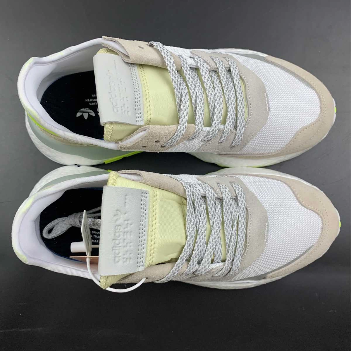 waterproof nylon shoes Adidas Nite Jogger 3M Grey White-Volt