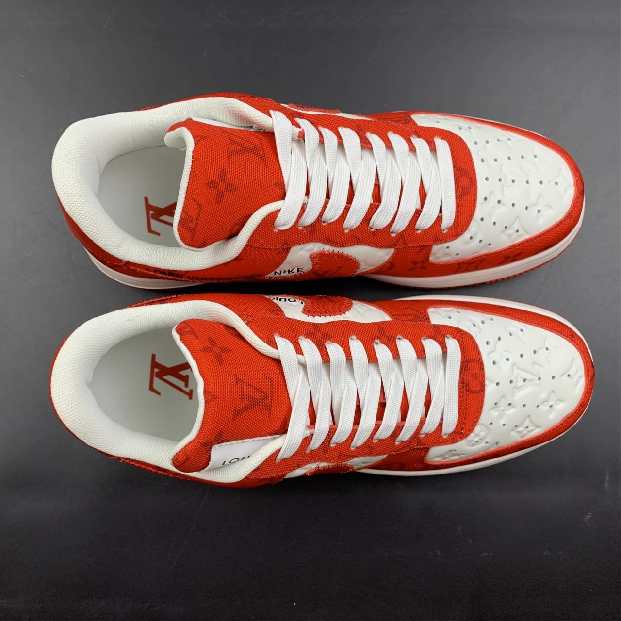 Louis Vuitton Trainer Snaker x Air Force 1 White Red LK0233 Night Run