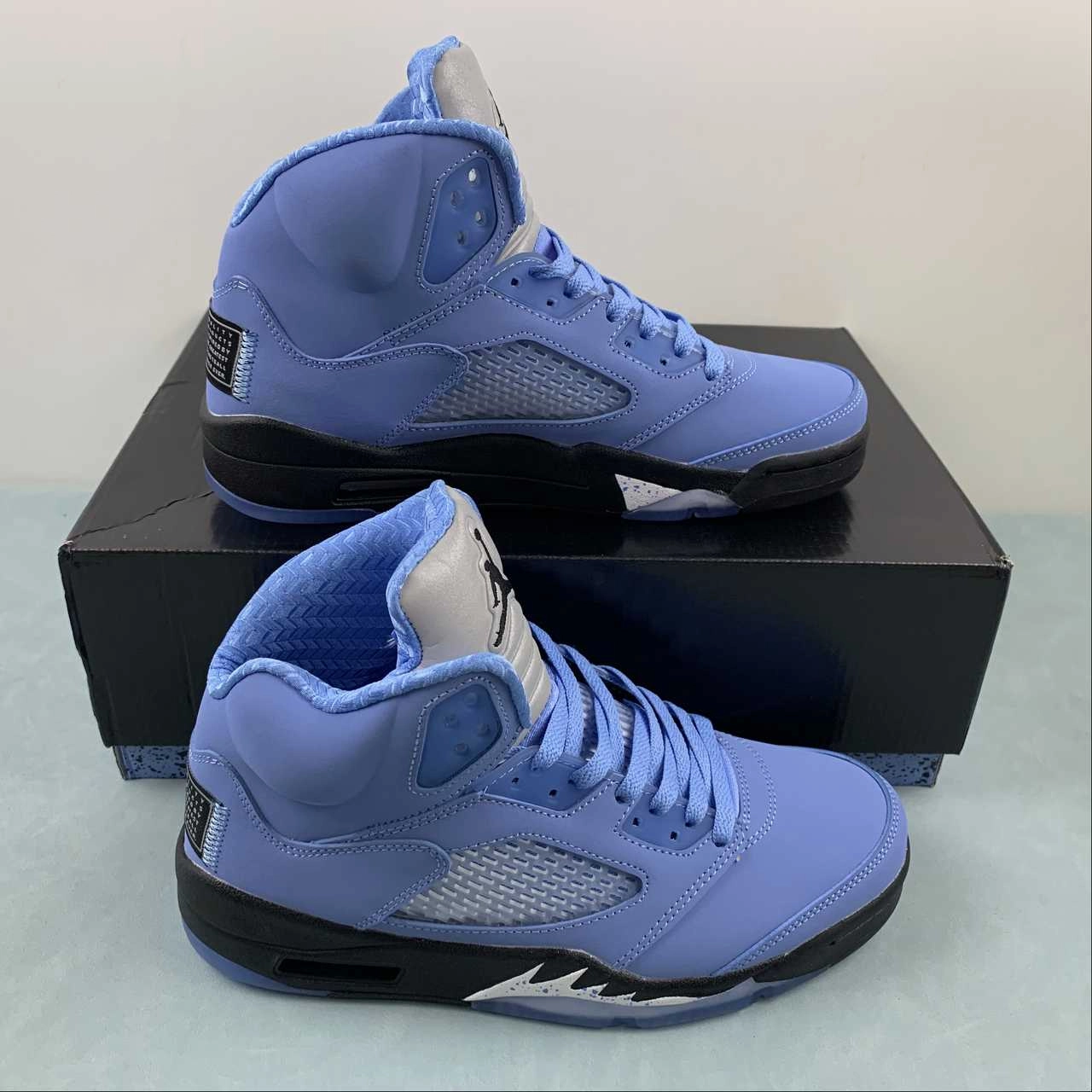 Long Play Comfort Air Jordan 5 Retro UNC University Blue Black White DV1310-401
