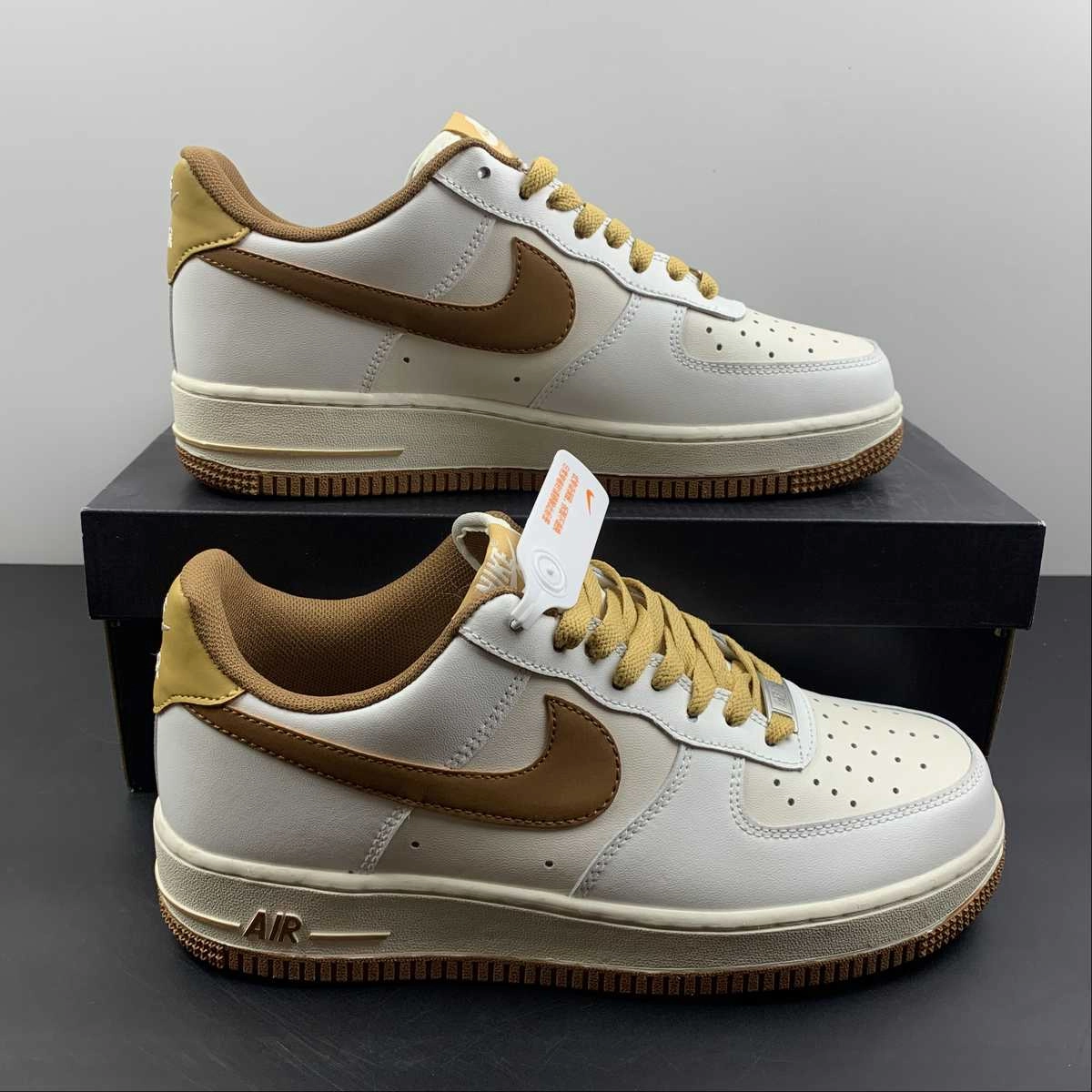 Step Out Sleek Wear Air Force 1 07 LV8 2 White Brown CW3388-204