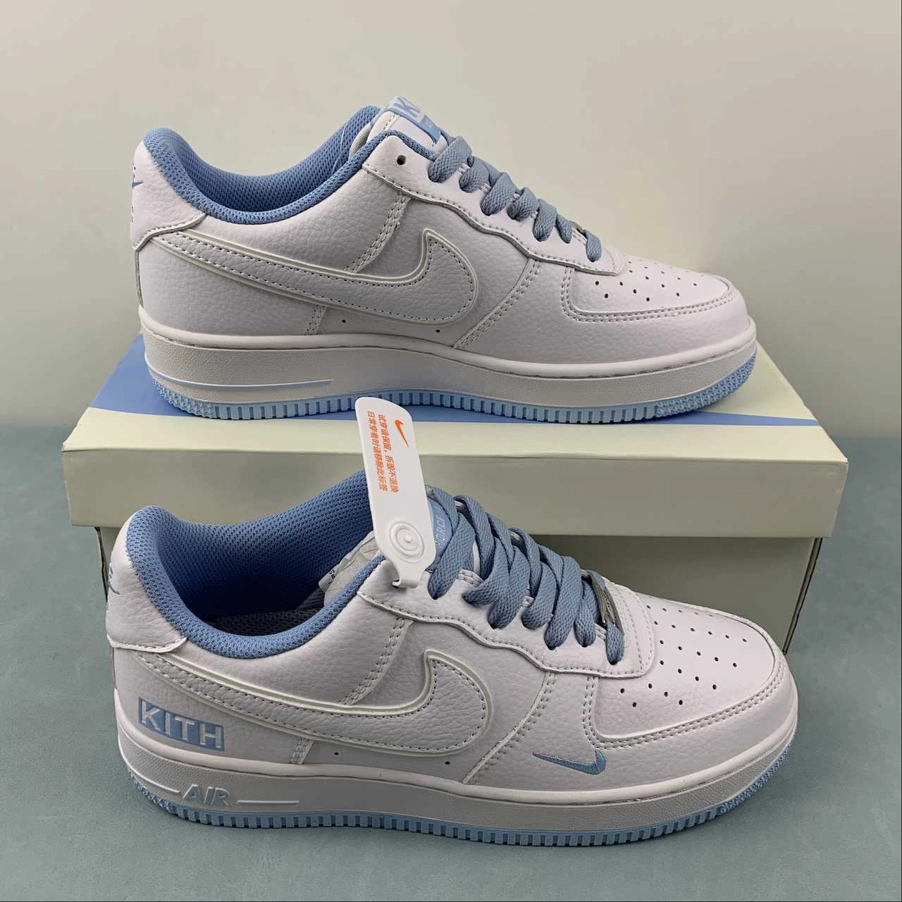 Quick Drying Kith x Air Force 1 07 Low White Blue KT1659-003