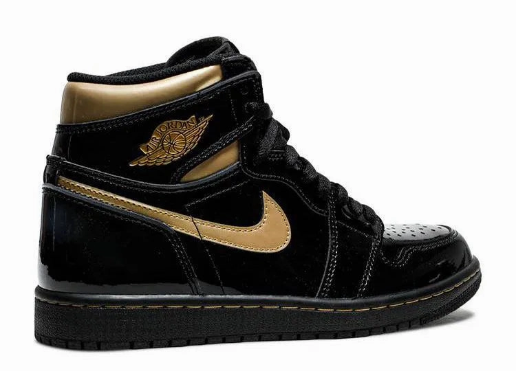 Air Jordan 1 High Black Metallic Gold Walk Balance All-weather chic