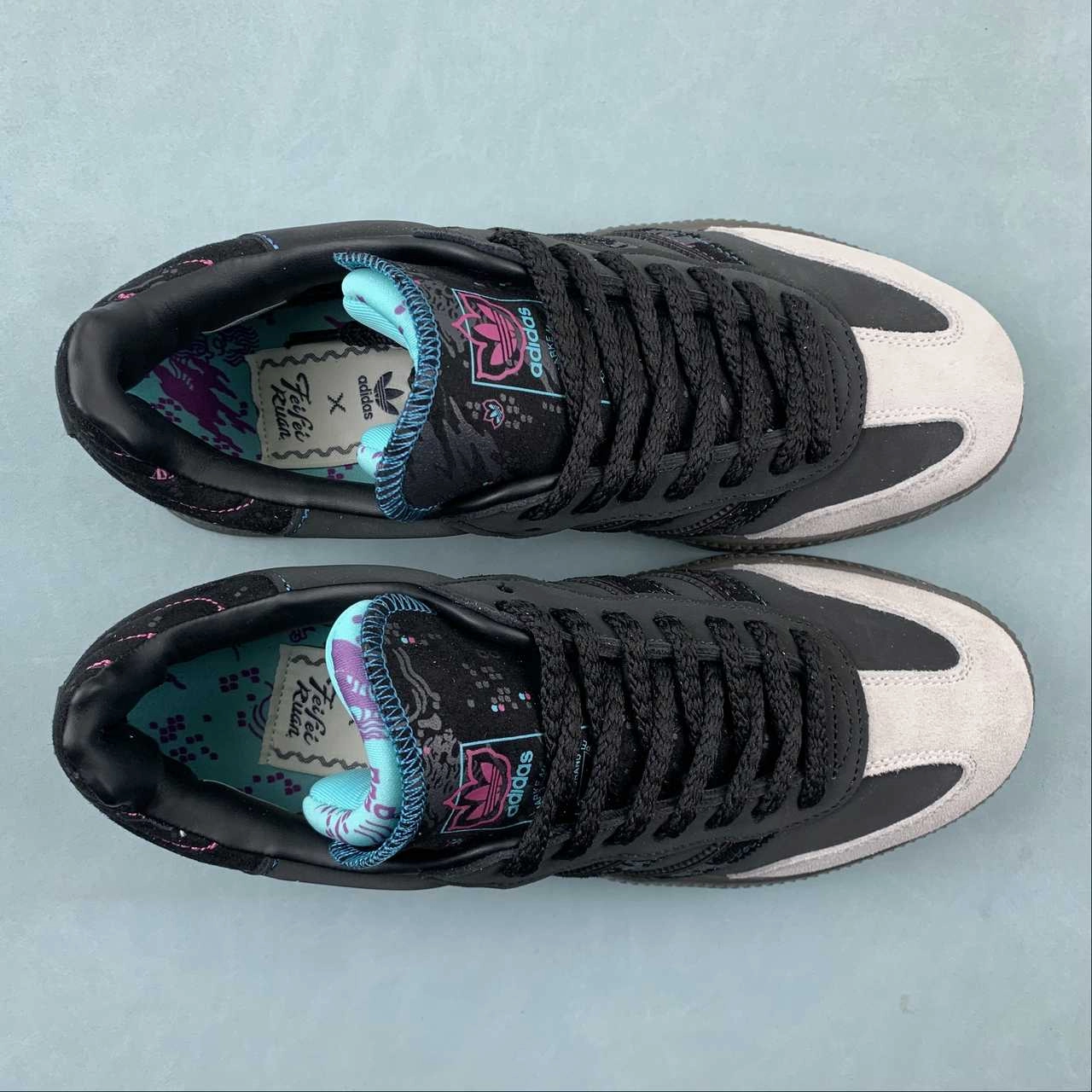 Fefei Ruan x Adidas Samba XLG Chinese New Year Pack Core Black Gray Gum ID1138 Spring Days