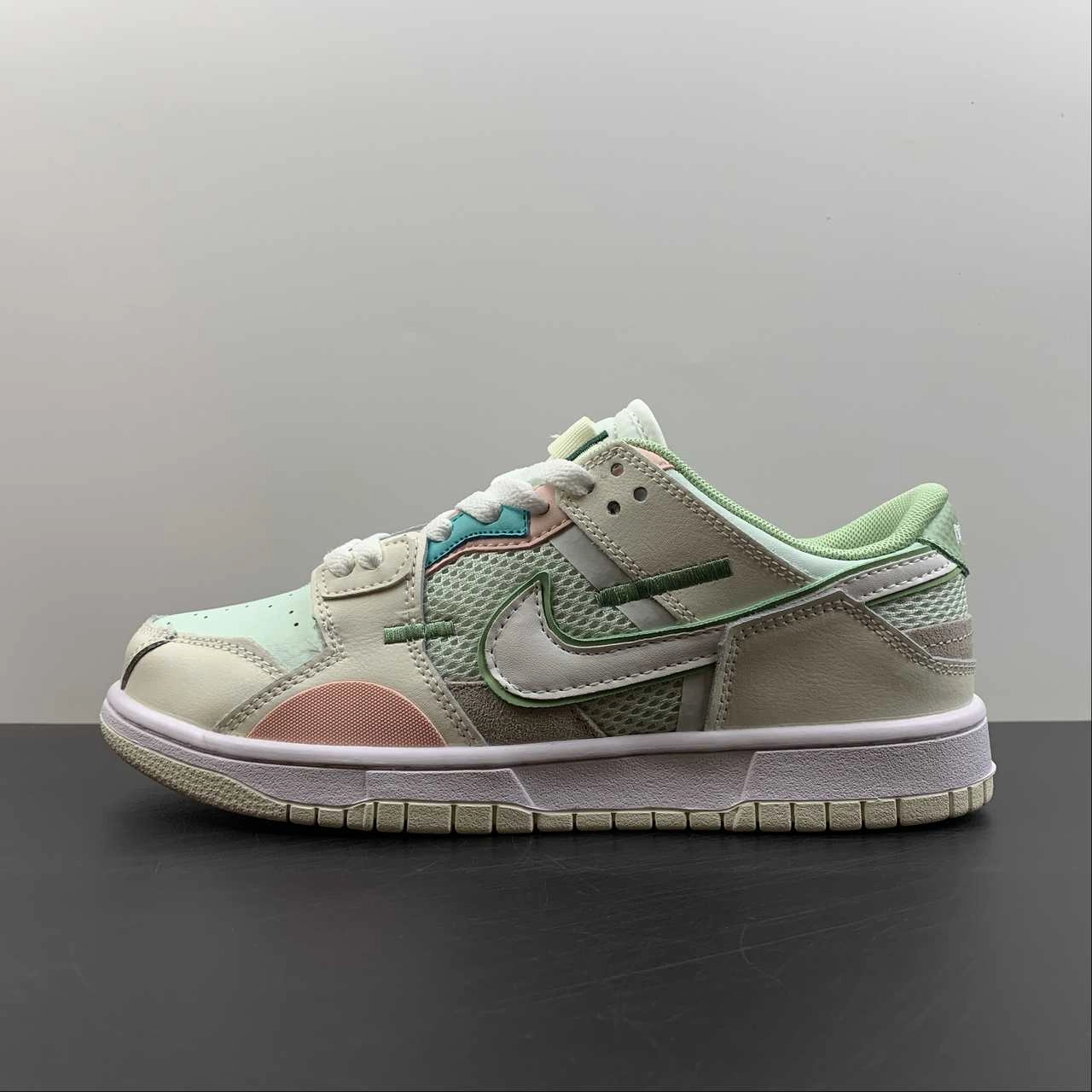 SB Dunk Low Scrap Grey Haze Phantom Light Bone Oil Green DM0802-001 Durable Toe Guard Multi Layer Cushioning