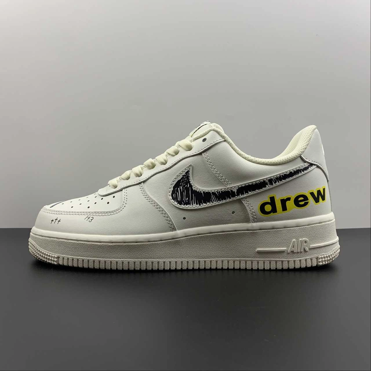 Style Comfort Simple Motion Air Force 1 07 Low Drew Beige Black Yellow CW2288-663