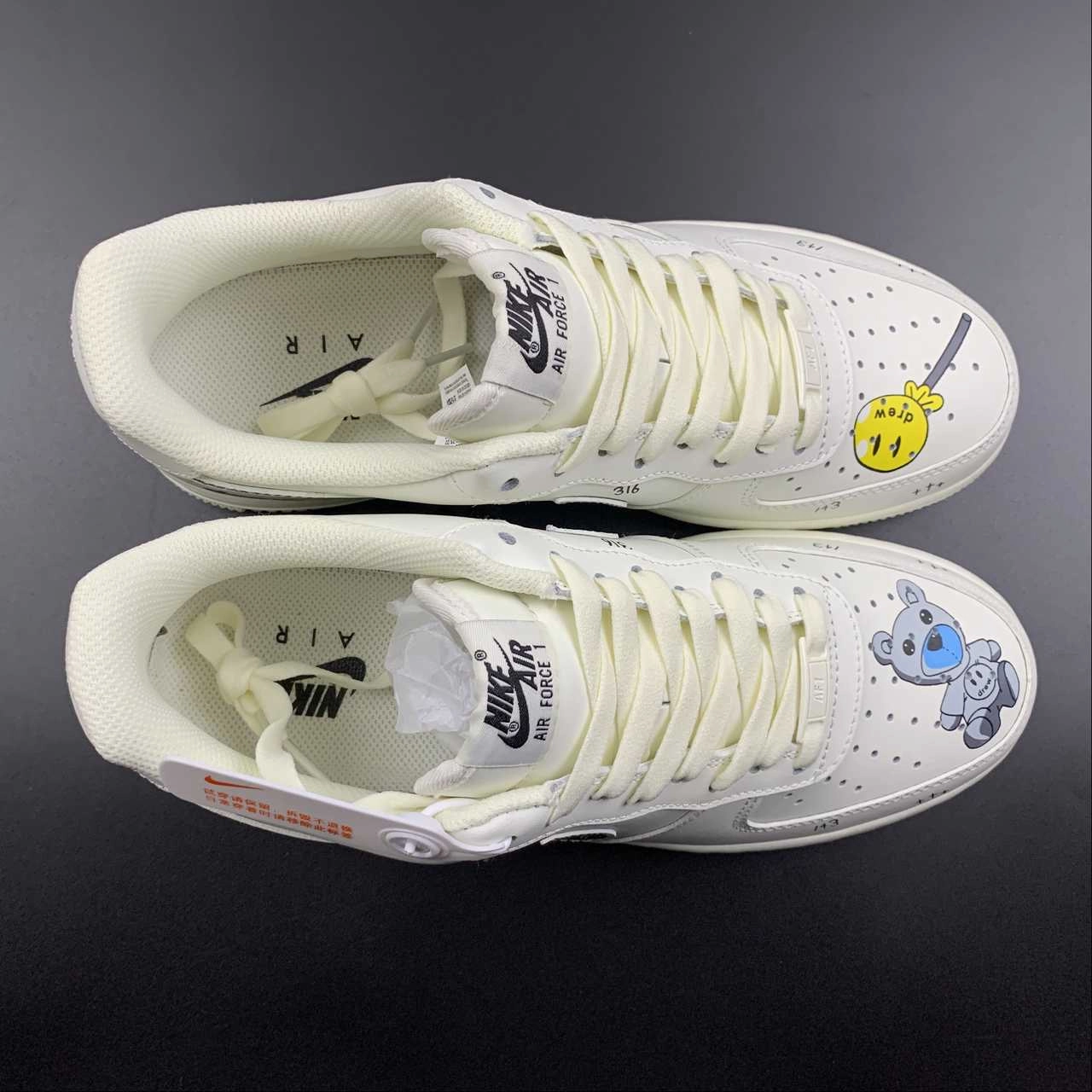 Air Force 1 07 Low Drew Beige Black Yellow CW2288-663 Soft Step