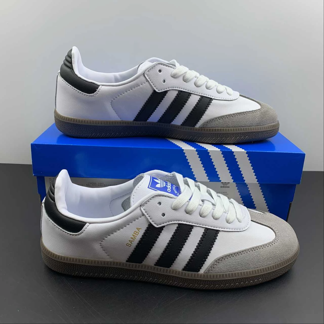 Adidas SAMBA OG White Black Granite B75806 Light Sole Train Hike