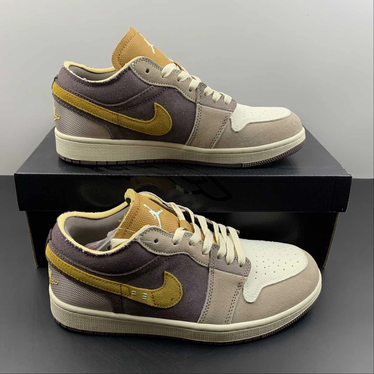 Trendy Choice Mesh Lining Air Jordan 1 Low SE Craft Taupe Haze Mint Foam Celestial Gold Sail DN1635-200