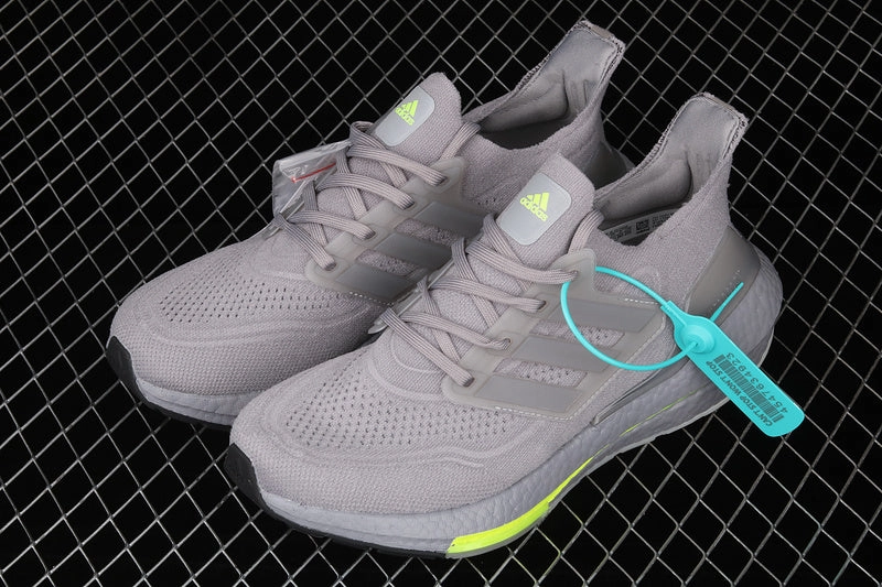 Adidas UltraBoost 21 Halo Silver FY0432 Quick Entry Perforated Tongue