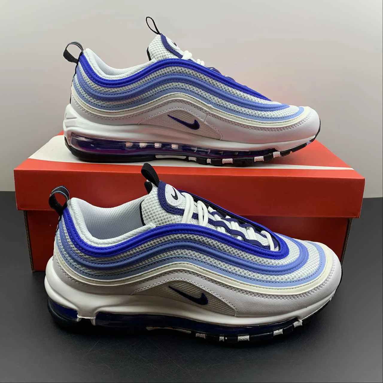 cushion - firm shoes smooth - stride Air Max 97 White Black-Psychic Blue DQ8900-100